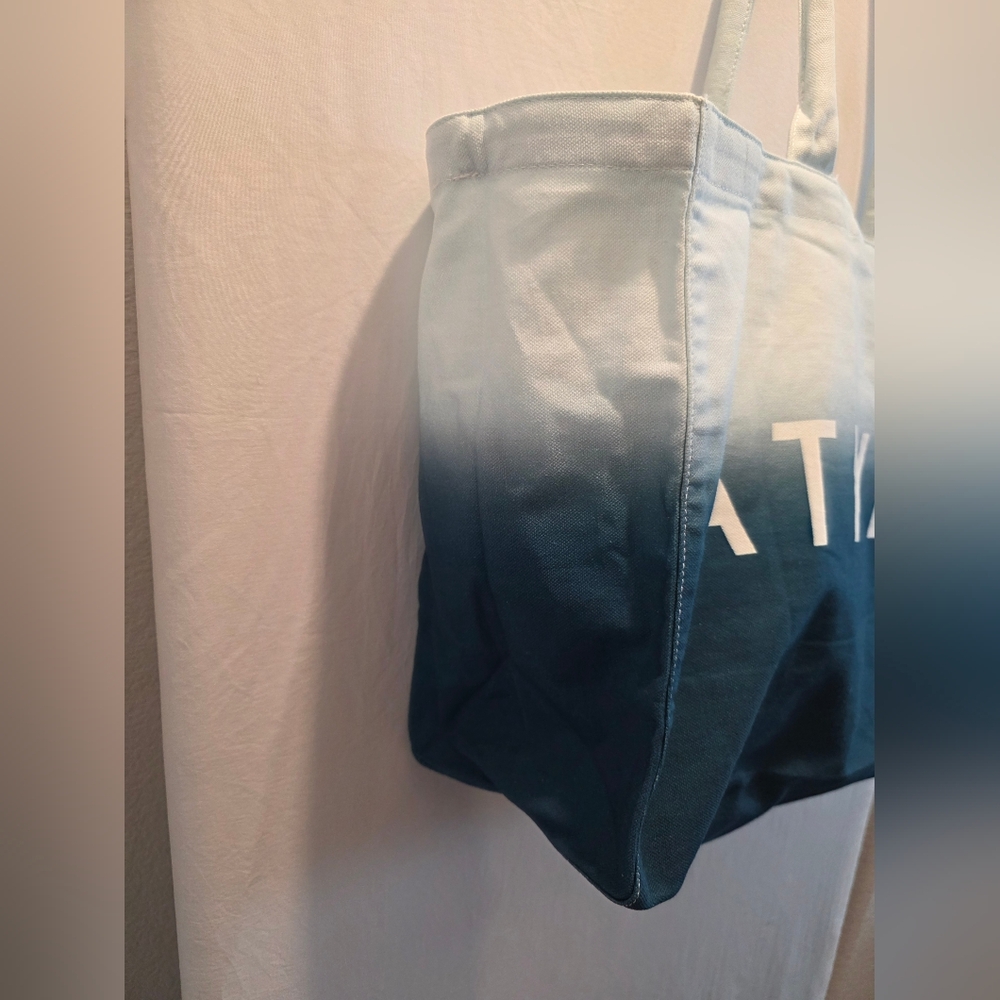 NWT Large Athleta Teal Ombré Coastal Beach, Gym Tote Everyday Bag - Picture 4 of 9